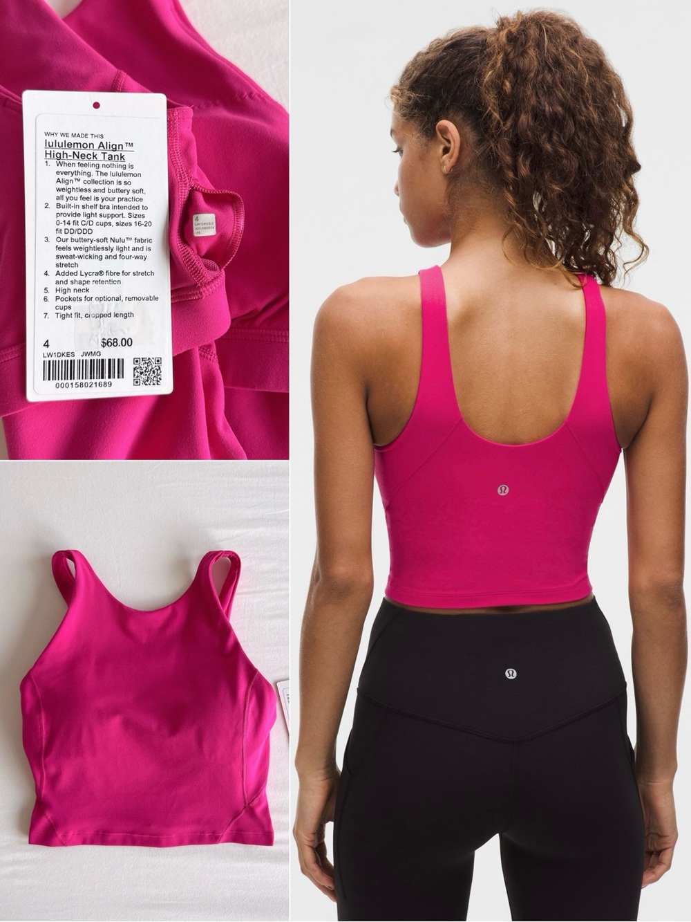 lululemon Align High-Neck Tank Jewelled Magenta Size 4 NWOT